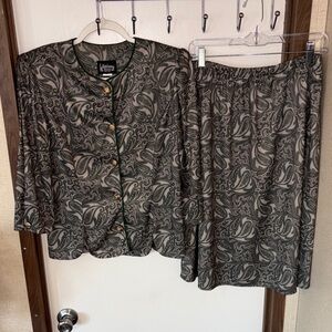 Vintage Whirlaway Frocks Skirt Set Sz 10 Paisley Jacket & Skirt Retro Officewear